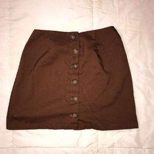 Brown button skirt